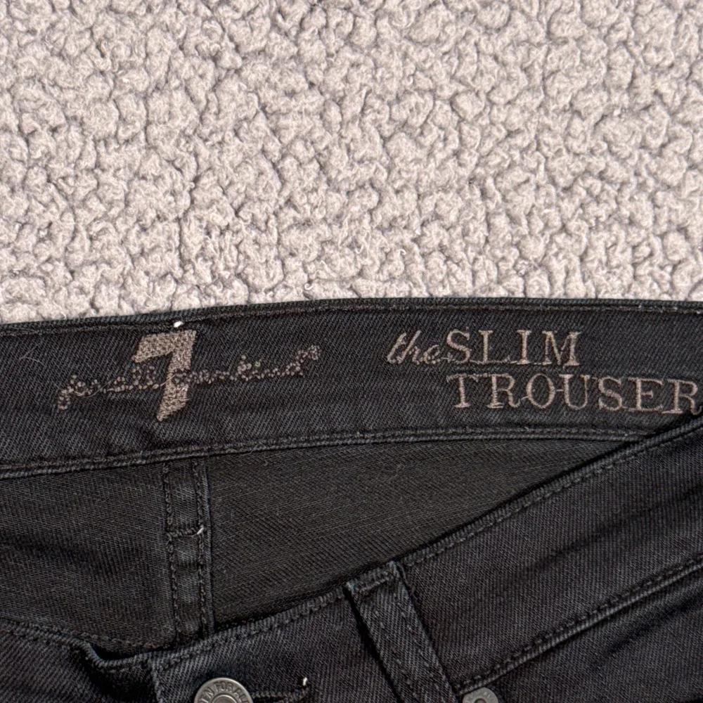 7 For All Mankind Jeans Womens Size 27 The Slim Trouser Black Flare Leg Pants